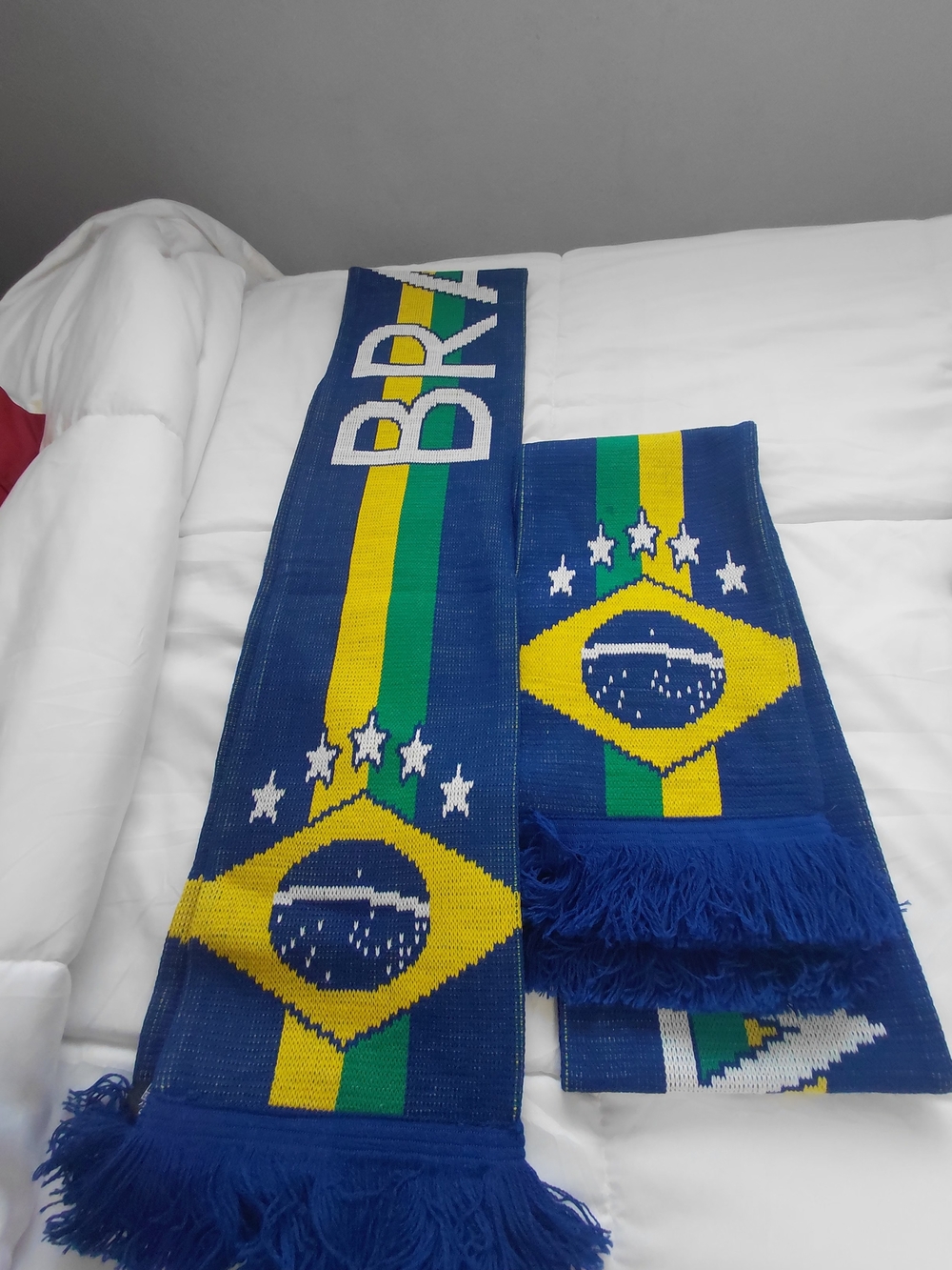 Brazil Flag Blue Fan Scarf - Unbranded